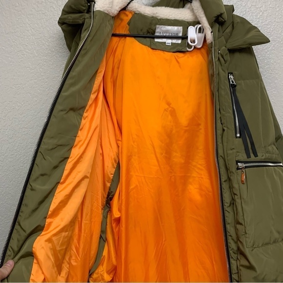 Artter Women’s Olive Green & Orange‎ Winter Puffer Utility Jacket Size 2XL - Picture 4 of 7